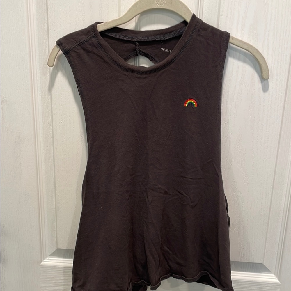 Spiritual Gangster Open Back Top with Rainbow Detail
